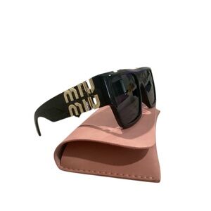 Black Sunglasses with Gold Accents